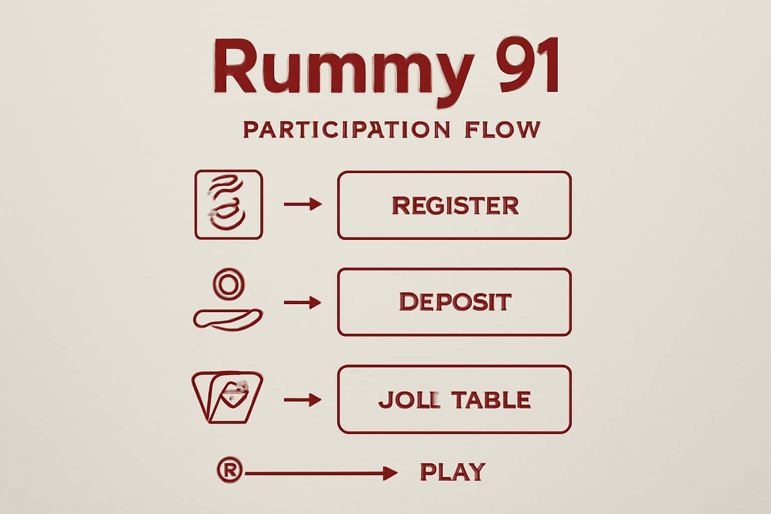 Informational scene illustrating the Rummy 91 Participation Flow.