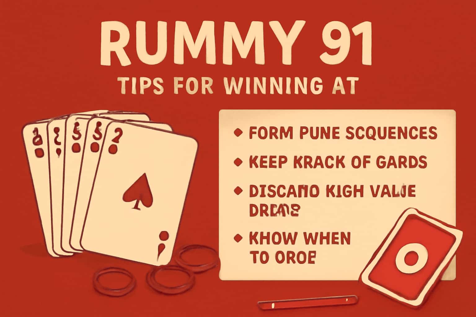 A visual representation of Rummy 91 strategies in a neutral tone.