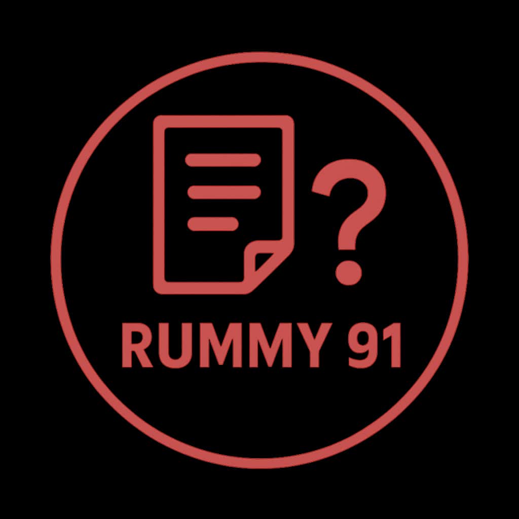 A badge illustrating Rummy 91 Scoring.