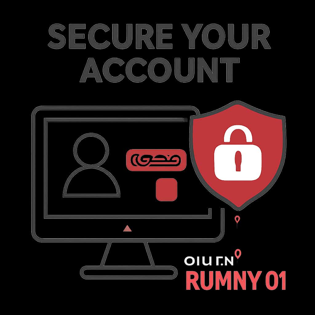 An illustration showing tips for securing an online account.